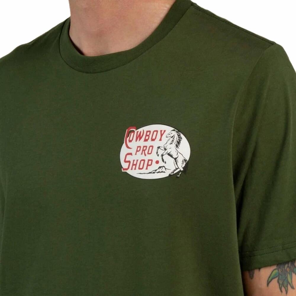 NEW SENDERO PROVISIONS CO. cowboy pro shop t-shirt in army green